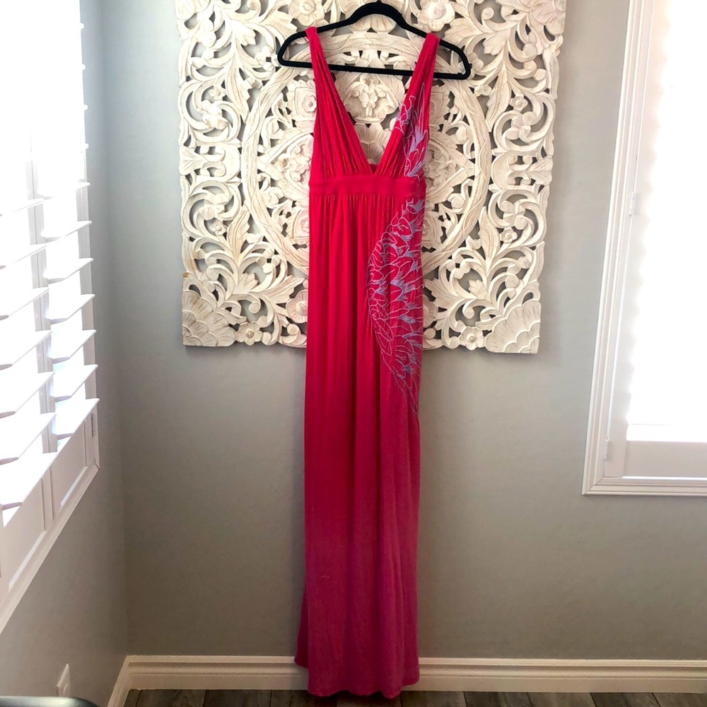 Embroidered Watermelon Maxi Dress